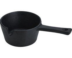Gietijzeren mini saus/tapas/serveerpannetje met steel - D9,5 cm
