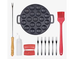 Gietijzeren poffertjesplaat - koken - bakken Poffertjes pan - Inclusief veel accessoires