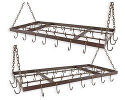 Gietijzeren Rekken voor Potten en Pannen - 2 Stuks Rechthoekige Stevige Oplossing voor Keukendecoratie en Opslag