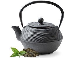 Gietijzeren Theepot Arare 1,1 Liter - Duurzame en Esthetische Theepot met Roestvrijstalen Zeef - Blijft Lang Warm