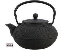 Gietijzeren theepot met roestvrijstalen filter - 1,5 liter inhoud