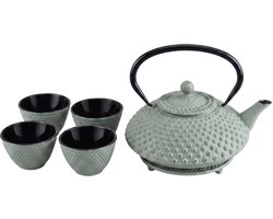 Gietijzeren theepot met zeef, kopjes en onderzetter TSUKO, 1,25 l