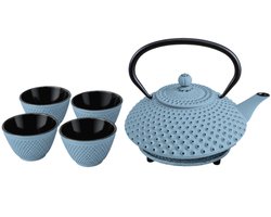 Gietijzeren theepot met zeef, kopjes en onderzetter TSUKO, 1,25 l