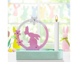 Gietvorm siliconen - Pasen en lente - Kaarshouder haas - Theelichthouder - Creatieve DIY - Geschikt voor Pasen - Grijs en wit - Unieke vormen gietvormen