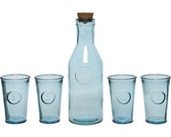 Giftbox met sap/limonade/water karaf en 4x luxe drink glazen - Vaderdag/Moederdag cadeau tip