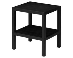Giftdecor bijzettafel tuin - antraciet - kunststof - 32 x 28 x 46 cm - tuintafel - tuinmeubilair