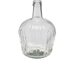 Giftdecor Bloemen fles vaas - transparant glas - D22 x H37 cm - flesvaas - boeketvaas - 5 liter
