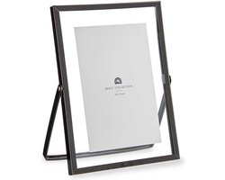 Giftdecor Fotolijstje voor 10 x 15 cm foto - zwart - metaal - Modern - frame 16 x 21 cm - staand