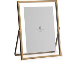 Giftdecor Fotolijstje voor 13 x 18 cm foto - goud - metaal - Modern - frame 18 x 23 cm - staand