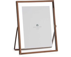 Giftdecor Fotolijstje voor 13 x 18 cm foto - koper - metaal - Modern - frame 18 x 23 cm - staand