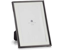 Giftdecor Fotolijstje voor 13 x 18 cm foto - zwart - metaal - frame 15 x 20 cm - passe partout - staand/hangend