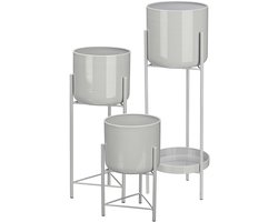 Giftdecor - Set van potten in verschillende maten, metaal, 3 stuks.