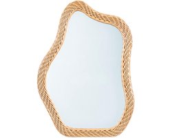 Giftdecor Spiegel Bali - rotan - organische vorm - 51 x 70 cm - wandspiegel