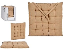 Giftdecor Stoelkussen Decorama - binnen/buiten - beige - 40 x 40 x 5 cm - polyester