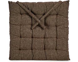 Giftdecor Stoelkussen Decorama - binnen/buiten - bruin - 40 x 40 x 5 cm - polyester