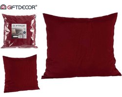 Giftdecor - voordeel set 2 sierkussens incl vulling - 40*40cm - granaat