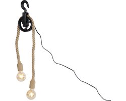 Gifts Amsterdam Hanglamp Katrol 60 X 12 Cm E27 Staal/touw 40w