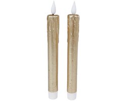 Gifts Amsterdam - Kaars LED Tearful met afstandsbediening - Set van 2 - Goud
