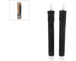 Gifts Amsterdam - Kaars LED Tearful met afstandsbediening - Set van 2 - Zwart