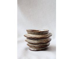 Gifts Amsterdam - Kandelaar en Waxinelichthouder | Aardewerk - 8x8x5,4cm - Beige