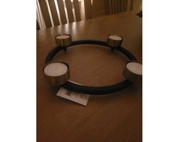 Gifts Amsterdam - Kandelaar & theelichthouder “Yono” S – zwart/goud metaal (varianten) - Theelichthouder