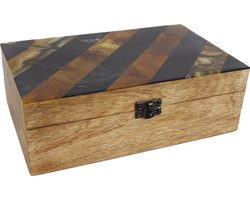 Gifts Amsterdam Opbergbox "imke" 27x24,5x9 Cm Hout Naturel/zwart