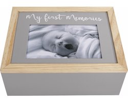 Gifts Amsterdam Opbergbox 'my First Memories' 24x19x9 Cm Hout Grijs