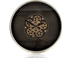 Gifts Amsterdam - radarklok Stefan S zwart/goud metaal 55cm