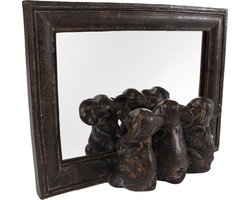 Gifts Amsterdam Spiegel Elephant 16 X 21,5 Cm Polyresin Bruin