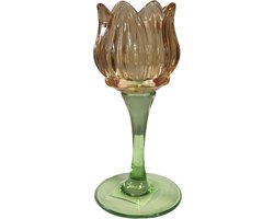 Gifts Amsterdam - Theelichthouder Tulp glas 7x7x16cm