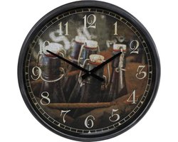 Gifts Amsterdam Wandklok Bottles in Crate 51 cm metaal zwart