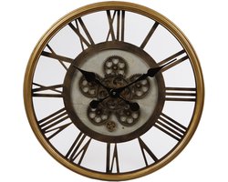 Gifts Amsterdam Wandklok rond Radar Open 54,5 cm messing- en goudkleur