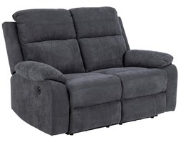 Giga Living 2-zits Bank Rinda - Donkergrijs - Relaxstand - 144cm