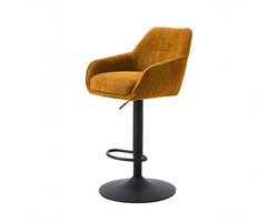 Giga Living Barstoel Avola - Oranje Stof - Verstelbaar - Set van 2