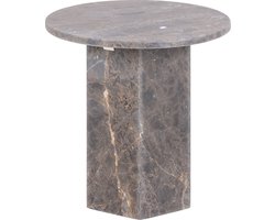 Giga Living Bijzettafel Rovan - Grijs Marmer - Ø50x50cm