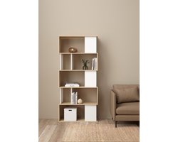 Giga Living Boekenkast Maze - Wit - 80x31x174cm