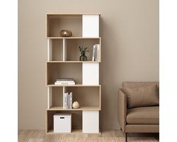 Giga Living Boekenkast Maze - Wit - 80x31x174cm