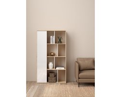 Giga Living Boekenkast Maze - Wit Hoogglans - 89x34x157cm