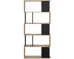 Giga Living Boekenkast Maze - Zwart/Naturel - 80x31x174cm