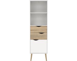 Giga Living Boekenkast Oslo - Wit/Naturel - 50x170x40cm