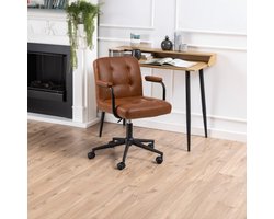 Giga Living Bureaustoel Vestad - PU Leer - Draaibaar - 59x56x88,5cm