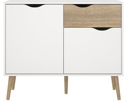 Giga Living Dressoir Oslo - Wit/Naturel - 100x80x50cm