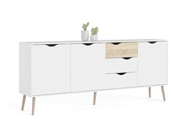 Giga Living Dressoir Oslo - Wit/Naturel - 200x80x40cm