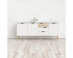 Giga Living Dressoir Oslo - Wit/Naturel - 200x80x40cm