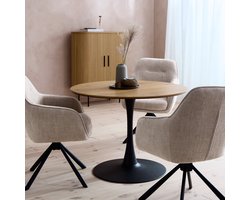 Giga Living Eettafel Cesura - Wit Melamine - Ø100x73,5cm