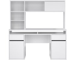 Giga Living Kantoorbureau Function Plus - Wit Hoogglans - 149x48x156cm