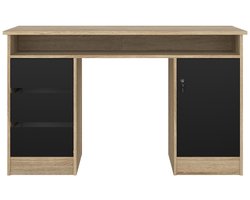 Giga Living Kantoorbureau Function Plus - Zwart/Naturel - 126x55x76cm