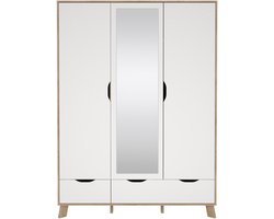 Giga Living Kledingkast Ikast - Wit/Naturel - 150x60x200cm