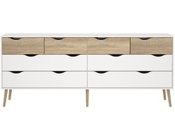 Giga Living Ladekast Oslo - Wit/Naturel - 200x80x60cm