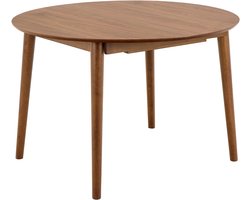 Giga Living Ronde Eettafel Gradje - Ø115cm - Walnoot Fineer - Uitschuifbaar 115/154cm - 4-6 Personen